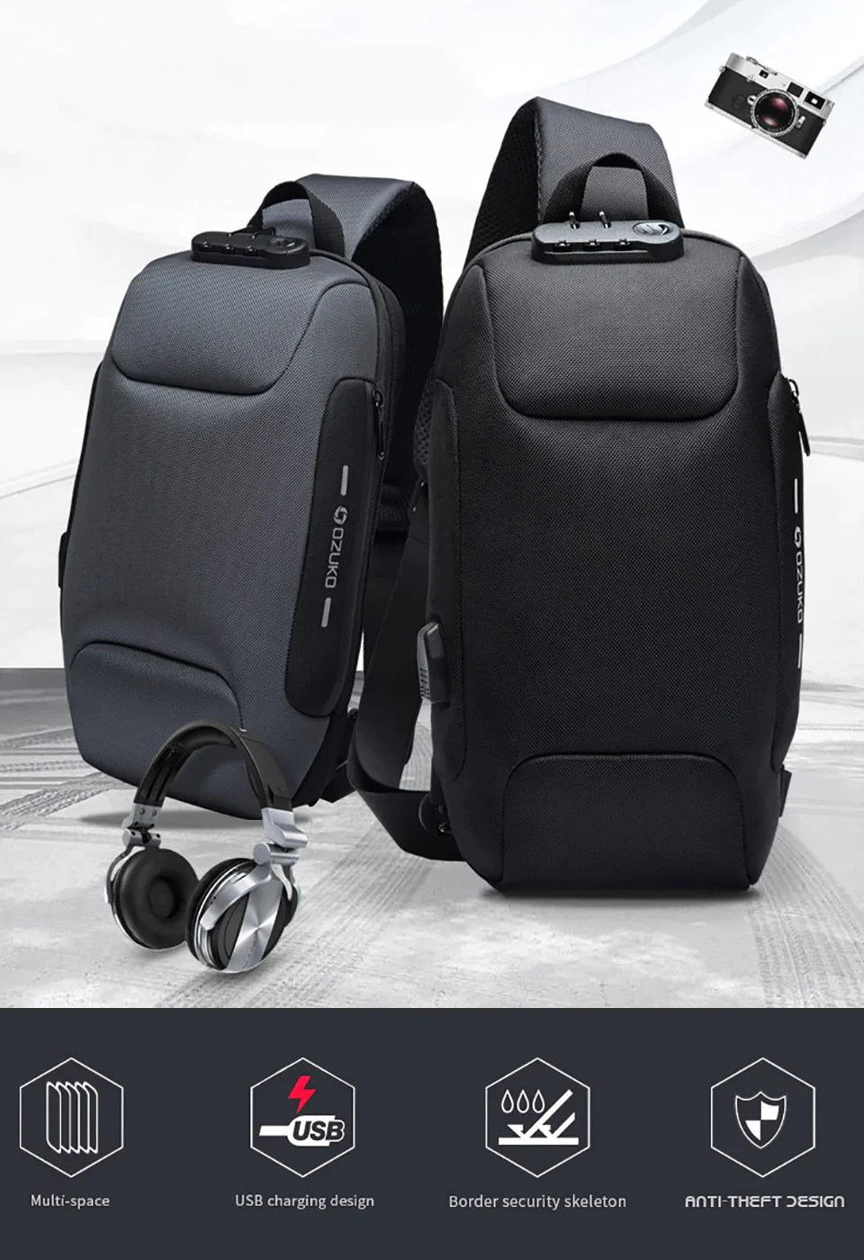 Multifunction Crossbody Bag for Men